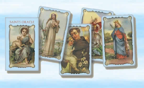 Auf dem Orakel der Heiligen, sind 32 Persönlichkeiten der christlichen Geschichte dargestellt. Sie zeigen die Reflektionen des täglichen Lebens, denen jeder ausgesetzt ist Orakelkarten heilige, Kartenlegen online